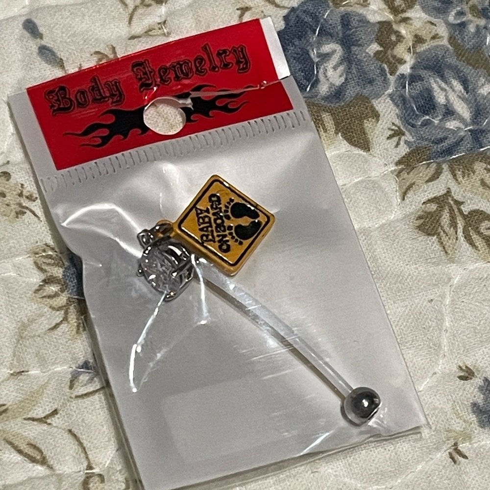 Pregnancy Baby on board belly button ring